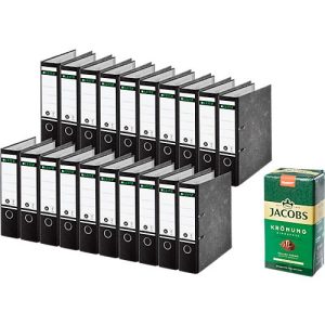 LEITZ® Ordner 1080, DIN A4, 80 mm, 20 Stück + gratis Jacobs Krönung Kaffee, 500 g LEITZ® Ordner 1080, DIN A4, 80 mm, 20 Stück + gratis Jacobs Krönung Kaffee, 500 g