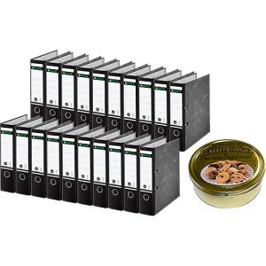 LEITZ® Ordner 1080, DIN A4, 80 mm, schwarz + gratis 1 Dose Buttercookies LEITZ® Ordner 1080, DIN A4, 80 mm, schwarz + gratis 1 Dose Buttercookies