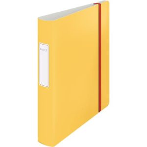 Leitz® Ordner 180° Active Cosy, A4, Rückenbreite 65 mm, 180°-Hebelmechanik, geklebtes Rückenschild & Gummiband, gelb