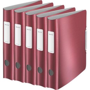 LEITZ® Ordner Active Style, DIN A4, Rückenbreite 65 mm, 5 Stück, granat rot LEITZ® Ordner Active Style, DIN A4, Rückenbreite 65 mm, 5 Stück, granat rot