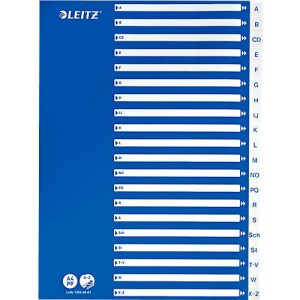 LEITZ® PP-Register mit blauem Deckblatt, Buchstaben A-Z LEITZ® PP-Register mit blauem Deckblatt, Buchstaben A-Z