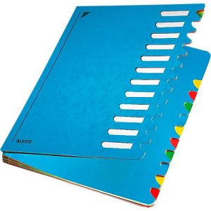 Leitz Pult-Ordner A4, mit 12 Fächern, aus langlebigem Karton, blau Leitz Pult-Ordner A4, mit 12 Fächern, aus langlebigem Karton, blau