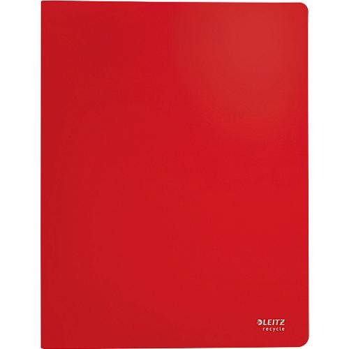 Leitz® Sichtbuch Recycle, A4, 20 dokumentenechte Sichthüllen, bis zu 2 Blatt/Hülle, Rückenschild, 100 % recycelbar, Kunststoff, rot