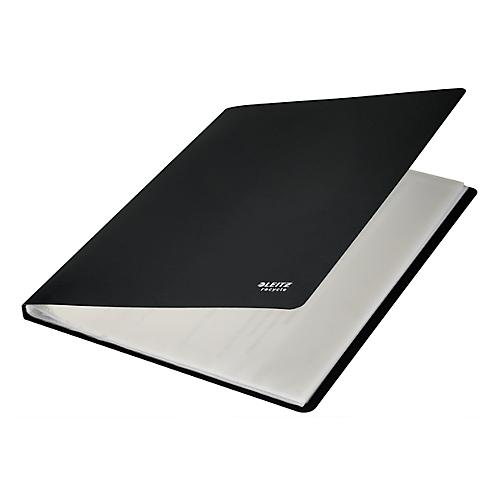 Leitz® Sichtbuch Recycle, A4, 20 dokumentenechte Sichthüllen, bis zu 2 Blatt/Hülle, Rückenschild, 100 % recycelbar, Kunststoff, schwarz