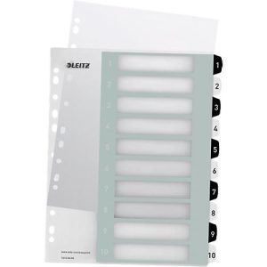 Leitz WOW Register, Kunststoff, schwarz-weiß, DIN A4, Überbreite, 1-12, 12 Taben, transparent Leitz WOW Register, Kunststoff, schwarz-weiß, DIN A4, Überbreite, 1-12, 12 Taben, transparent