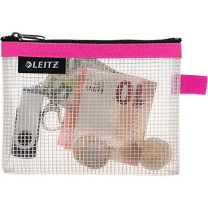 Leitz WOW Traveller Zip-Beutel, wasserabweisend, durchsichtiges Material, Größe S, pink Leitz WOW Traveller Zip-Beutel, wasserabweisend, durchsichtiges Material, Größe S, pink