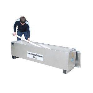 Leuchtstoffröhrenbox BAUER AL-D 150, Aluminium, unterfahrbar, stapelbar, B 1700 x T 465 x H 585 mm Leuchtstoffröhrenbox BAUER AL-D 150, Aluminium, unterfahrbar, stapelbar, B 1700 x T 465 x H 585 mm