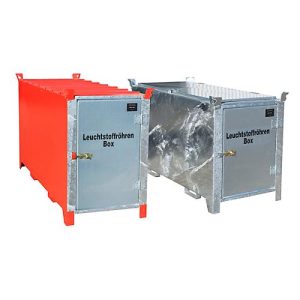 Leuchtstoffröhrenbox BAUER SL 200, Stahlblech, unterfahrbar, abschließbar, Tür verzinkt, B 2100 x T 770 x H 1125 mm, orange Leuchtstoffröhrenbox BAUER SL 200, Stahlblech, unterfahrbar, abschließbar, Tür verzinkt, B 2100 x T 770 x H 1125 mm, orange
