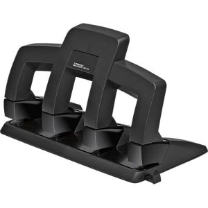 Locher Rapid Supreme Press Less SP34, 4-fach Lochung 80 mm, für 30 Blatt, schwarz/anthrazit Locher Rapid Supreme Press Less SP34, 4-fach Lochung 80 mm, für 30 Blatt, schwarz/anthrazit