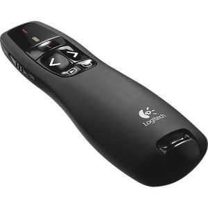 Logitech® Wireless Presenter R400, roter Laserpointer Klasse 2, Reichweite bis 15 m, USB-Empfänger, Kunststoff, schwarz, inkl. Batterien & Reiseetui Logitech® Wireless Presenter R400, roter Laserpointer Klasse 2, Reichweite bis 15 m, USB-Empfänger, Kunststoff, schwarz, inkl. Batterien & Reiseetui