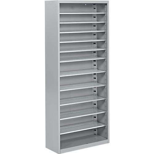 Magazinregal, 1690 mm hoch, 11 Böden, ohne Kästen, hellsilber