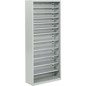 Magazinregal, 1690 mm hoch, 11 Böden, ohne Kästen, lichtgrau Magazinregal, 1690 mm hoch, 11 Böden, ohne Kästen, lichtgrau