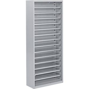 Magazinregal, 1690 mm hoch, 14 Böden, ohne Kästen, hellsilber Magazinregal, 1690 mm hoch, 14 Böden, ohne Kästen, hellsilber