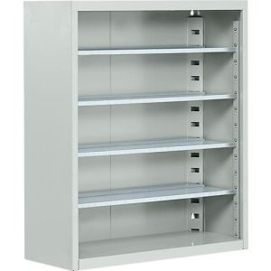 Magazinregal, 830 mm hoch, 4 Böden, ohne Kästen, lichtgrau Magazinregal, 830 mm hoch, 4 Böden, ohne Kästen, lichtgrau