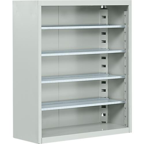 Magazinregal, 830 mm hoch, 4 Böden, ohne Kästen, lichtgrau