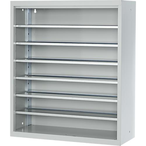 Magazinregal, 830 mm hoch, 6 Böden, ohne Kästen, lichtgrau