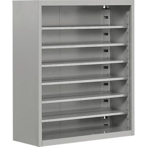 Magazinregal, 830 mm hoch, 6 Böden, ohne Kästen, weißaluminium Magazinregal, 830 mm hoch, 6 Böden, ohne Kästen, weißaluminium