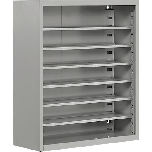Magazinregal, 830 mm hoch, 6 Böden, ohne Kästen, weißaluminium