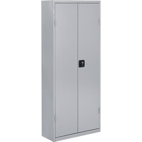 Magazinschrank, 1690 mm hoch, 11 Böden, 60 Kästen, mit Türen, hellsilber