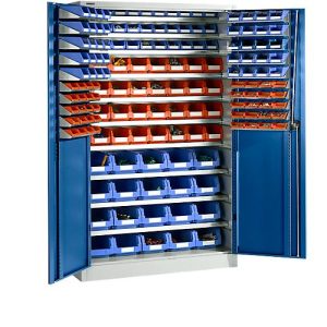 Magazinschrank Schäfer Shop Select, mit Ausstattung, B 1200 x T 500 x H 1935 mm, Stahl, lichtgrau/enzianblau Magazinschrank Schäfer Shop Select, mit Ausstattung, B 1200 x T 500 x H 1935 mm, Stahl, lichtgrau/enzianblau