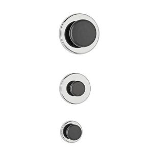 Magnet Maul, rund, mit Griffknopf, Ø 38 x T 24 mm, Haftkraft bis 5 kg, Stahl & Kunststoff, hellsilber, 1 Stück Magnet Maul, rund, mit Griffknopf, Ø 38 x T 24 mm, Haftkraft bis 5 kg, Stahl & Kunststoff, hellsilber, 1 Stück