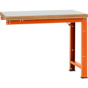 Manuflex Anbauwerkbank Profi Standard, Tischplatte Kunststoff, 1250 x 700 mm, rotorange Manuflex Anbauwerkbank Profi Standard, Tischplatte Kunststoff, 1250 x 700 mm, rotorange