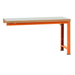 Manuflex Anbauwerkbank Profi Standard, Tischplatte Kunststoff, 1750 x 700 mm, rotorange Manuflex Anbauwerkbank Profi Standard, Tischplatte Kunststoff, 1750 x 700 mm, rotorange