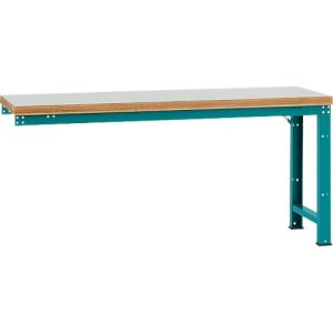 Manuflex Anbauwerkbank Profi Standard, Tischplatte Kunststoff, 2000 x 700 mm, wasserblau Manuflex Anbauwerkbank Profi Standard, Tischplatte Kunststoff, 2000 x 700 mm, wasserblau