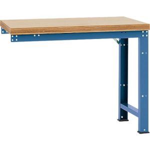 Manuflex Anbauwerkbank Profi Standard, Tischplatte Multiplex, 1250 x 700 mm, brillantblau