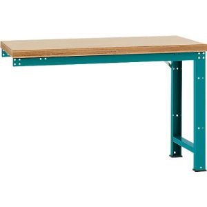 Manuflex Anbauwerkbank Profi Standard, Tischplatte Multiplex, 1500 x 700 mm, wasserblau Manuflex Anbauwerkbank Profi Standard, Tischplatte Multiplex, 1500 x 700 mm, wasserblau