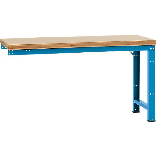 Manuflex Anbauwerkbank Profi Standard, Tischplatte Multiplex, 1750 x 700 mm, lichtblau