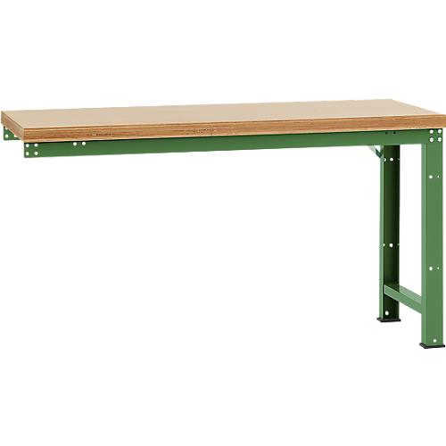 Manuflex Anbauwerkbank Profi Standard, Tischplatte Multiplex, 1750 x 700 mm, resedagrün
