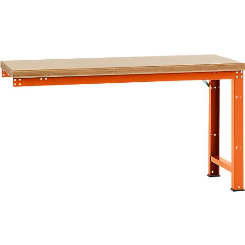Manuflex Anbauwerkbank Profi Standard, Tischplatte Multiplex, 1750 x 700 mm, rotorange