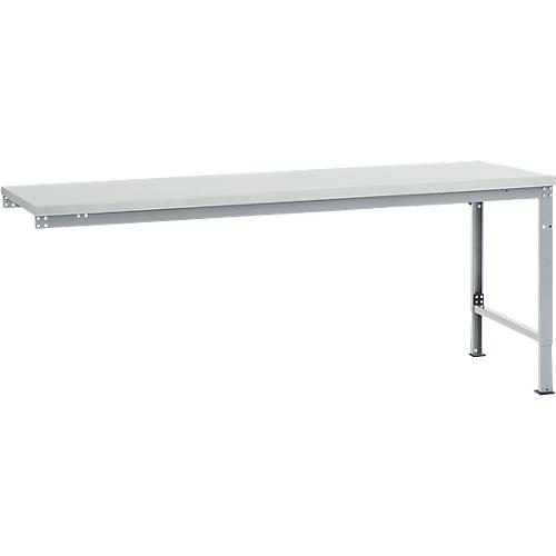 Manuflex Ansatztisch UNIVERSAL Spezial, Tischplatte Kunststoff, 2000x1000, alusilber