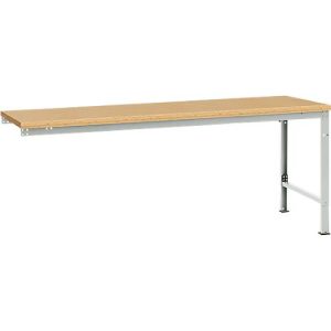 Manuflex Ansatztisch UNIVERSAL Spezial, Tischplatte Multiplex, 2000×1000, lichtgrau Manuflex Ansatztisch UNIVERSAL Spezial, Tischplatte Multiplex, 2000×1000, lichtgrau