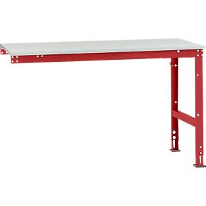 Manuflex Ansatztisch UNIVERSAL Standard, 1500 x 800 mm, Kunststoff lichtgrau, rubinrot Manuflex Ansatztisch UNIVERSAL Standard, 1500 x 800 mm, Kunststoff lichtgrau, rubinrot