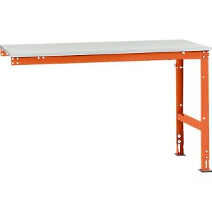 Manuflex Ansatztisch UNIVERSAL Standard, 1500 x 800 mm, Melamin lichtgrau, rotorange Manuflex Ansatztisch UNIVERSAL Standard, 1500 x 800 mm, Melamin lichtgrau, rotorange
