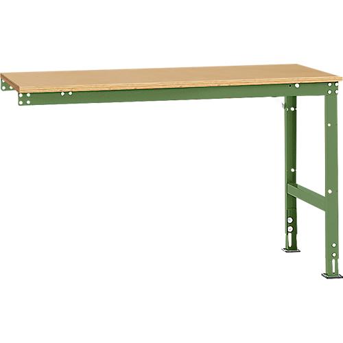 Manuflex Ansatztisch UNIVERSAL Standard, 1500 x 800 mm, Multiplex natur, resedagrün