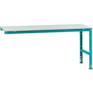 Manuflex Ansatztisch UNIVERSAL Standard, Tischplatte Melamin, 2000×1000, wasserblau Manuflex Ansatztisch UNIVERSAL Standard, Tischplatte Melamin, 2000×1000, wasserblau