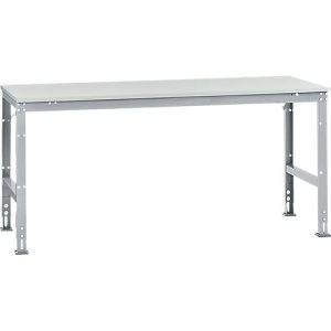 Manuflex Arbeitstisch UNIVERSAL Standard, 2000 x 1000 mm, Melamin lichtgrau, alusilber Manuflex Arbeitstisch UNIVERSAL Standard, 2000 x 1000 mm, Melamin lichtgrau, alusilber