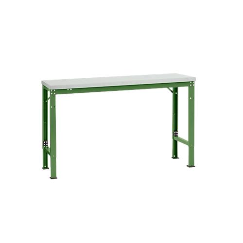 Manuflex Grundtisch UNIVERSAL Spezial, 1500 x 800 mm, Kunststoff lichtgrau, resedegrün