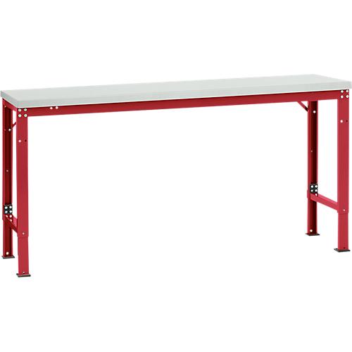 Manuflex Grundtisch UNIVERSAL Spezial, 1750 x 800 mm, Kunststoff lichtgrau, rubinrot