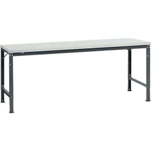 Manuflex Grundtisch UNIVERSAL Spezial, 2000 x 1000 mm, Melamin lichtgrau, anthrazit Manuflex Grundtisch UNIVERSAL Spezial, 2000 x 1000 mm, Melamin lichtgrau, anthrazit
