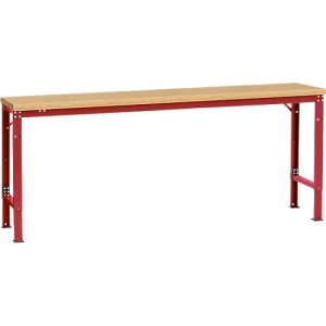Manuflex Grundtisch UNIVERSAL Spezial, 2000 x 800 mm, Multiplex natur, rubinrot Manuflex Grundtisch UNIVERSAL Spezial, 2000 x 800 mm, Multiplex natur, rubinrot