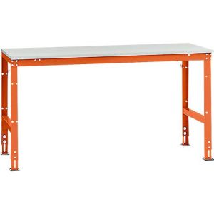 Manuflex Grundtisch UNIVERSAL Standard, Tischplatte Kunststoff, 1750×800, rotorange Manuflex Grundtisch UNIVERSAL Standard, Tischplatte Kunststoff, 1750×800, rotorange