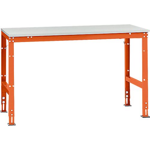 Manuflex Grundtisch UNIVERSAL Standard, Tischplatte Melamin, 1500x800, rotorange