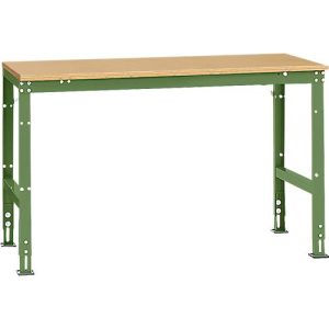 Manuflex Grundtisch UNIVERSAL Standard, Tischplatte Multiplex, 1500×800, resedagrün Manuflex Grundtisch UNIVERSAL Standard, Tischplatte Multiplex, 1500×800, resedagrün