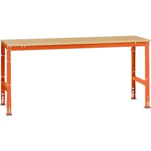 Manuflex Grundtisch UNIVERSAL Standard, Tischplatte Multiplex, 2000×800, rotorange Manuflex Grundtisch UNIVERSAL Standard, Tischplatte Multiplex, 2000×800, rotorange