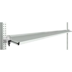 Manuflex Neigbare Ablagekonsole, für Reihe Universal oder Profi, Nutztiefe 345 mm, für Tischbreite 2000 mm, lichtgrau Manuflex Neigbare Ablagekonsole, für Reihe Universal oder Profi, Nutztiefe 345 mm, für Tischbreite 2000 mm, lichtgrau