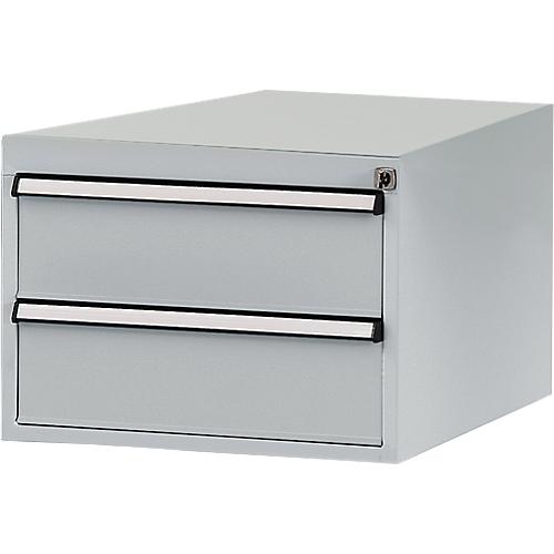 Manuflex Schubladen-Unterbauten, für Werkbank Profi Tiefe 700 mm, alusilber